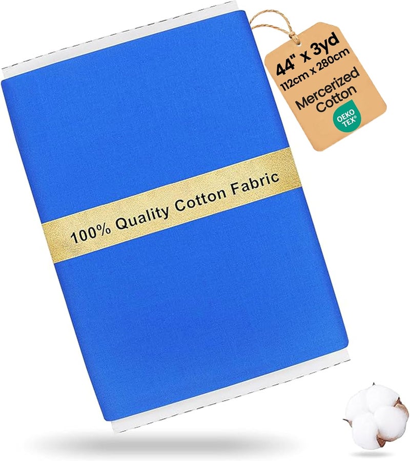 craftido -19 Options-100% Cotton Fabric by The Yard in Solid Color 44”Wide by 3yd (9 ft) -Medium Weight 5.2 oz-Soft Cotton for Quilting, Sewing, Crafts, Binding, Backing and Lining - True Blue - Image 1